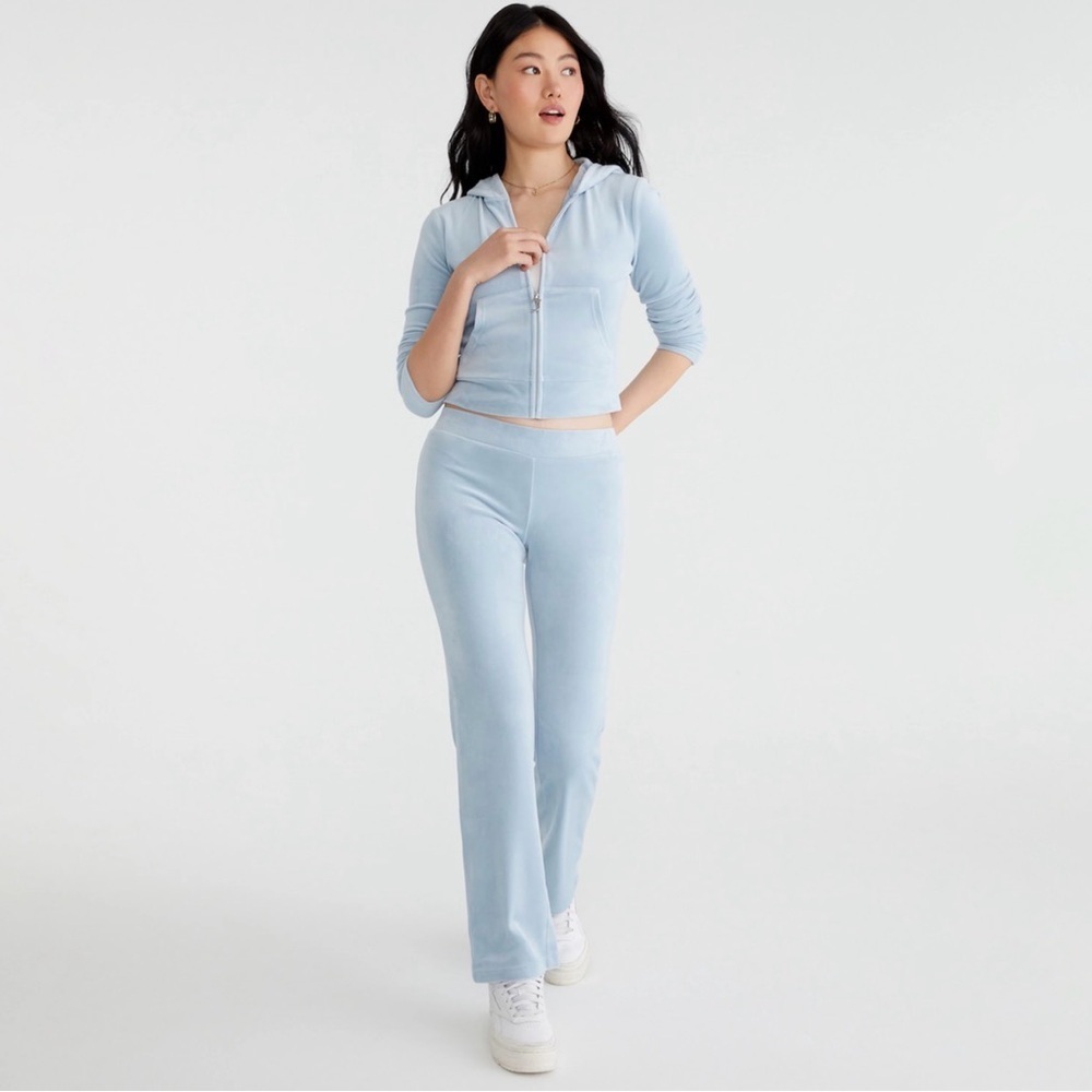 Juicy Couture Bling Velour Full-Zip Hoodie and Velour Pants